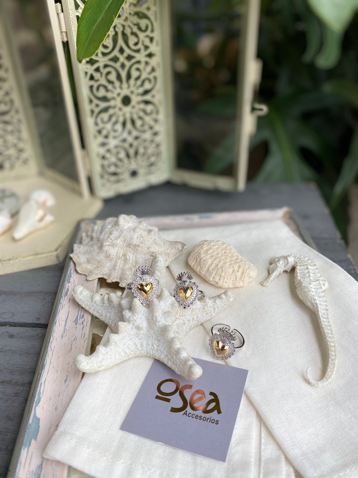 Anillo corazón en llamas - Osea accesorios