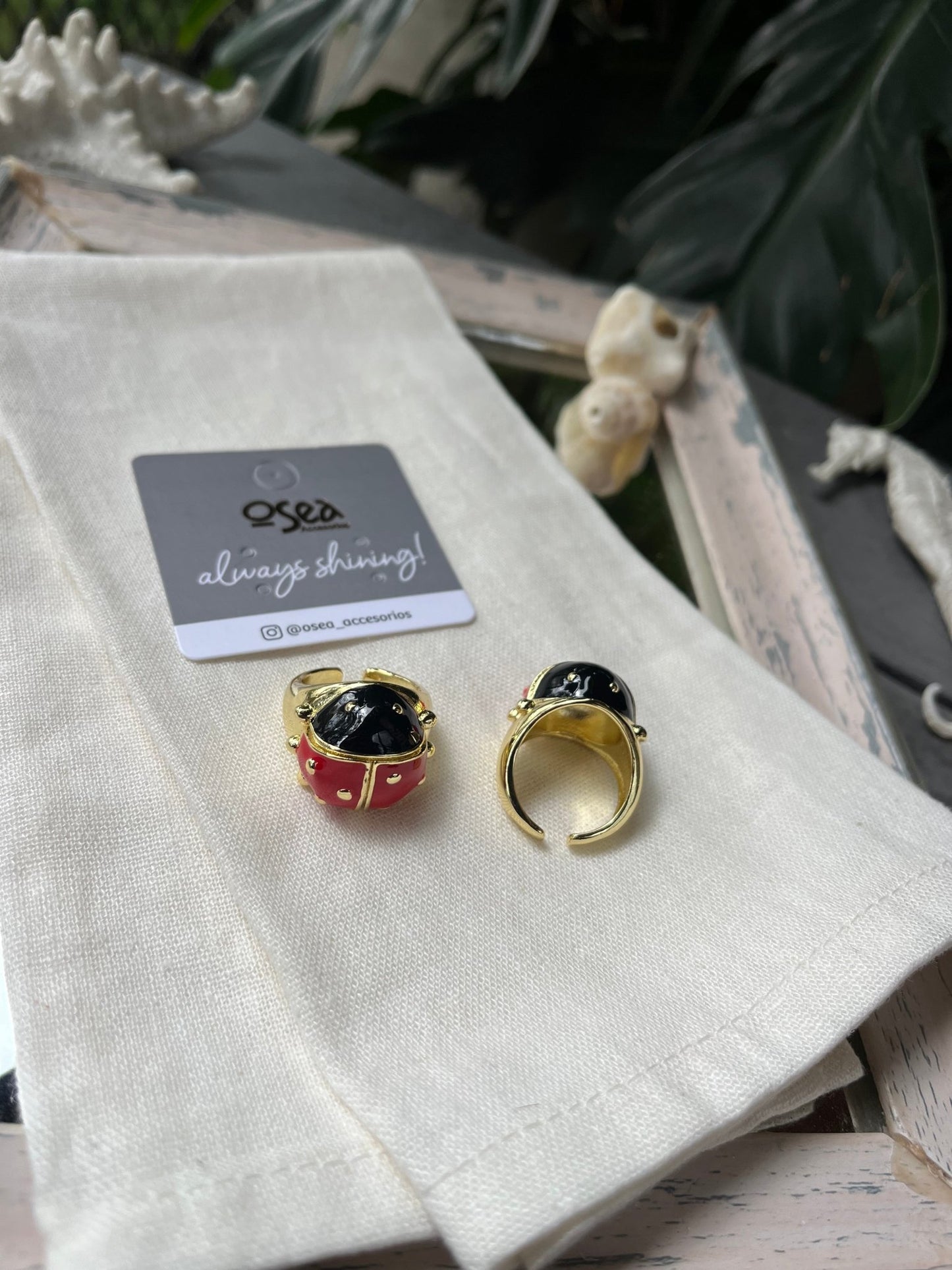 Anillo grueso mariquita - Osea accesorios