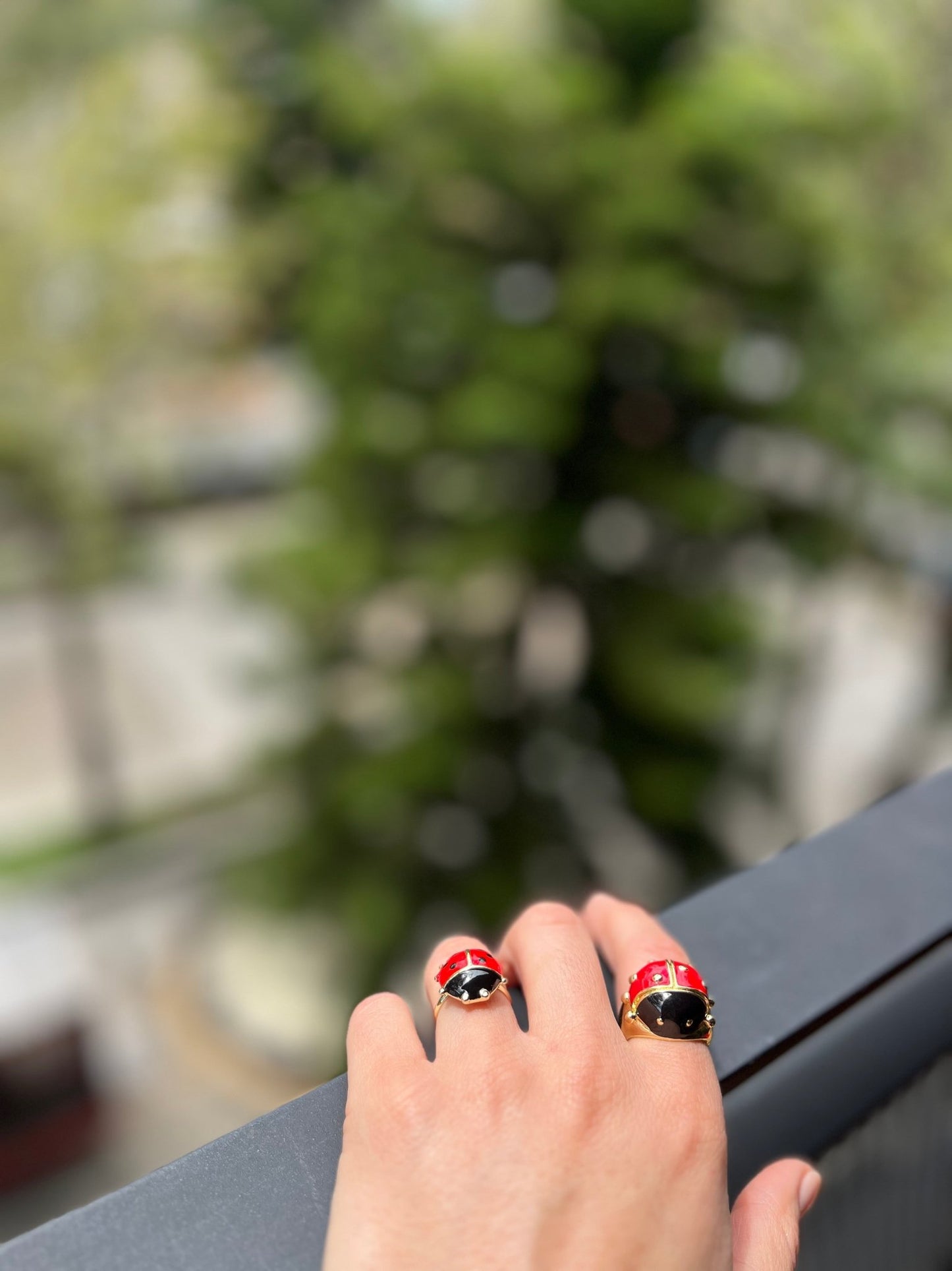 Anillo grueso mariquita - Osea accesorios