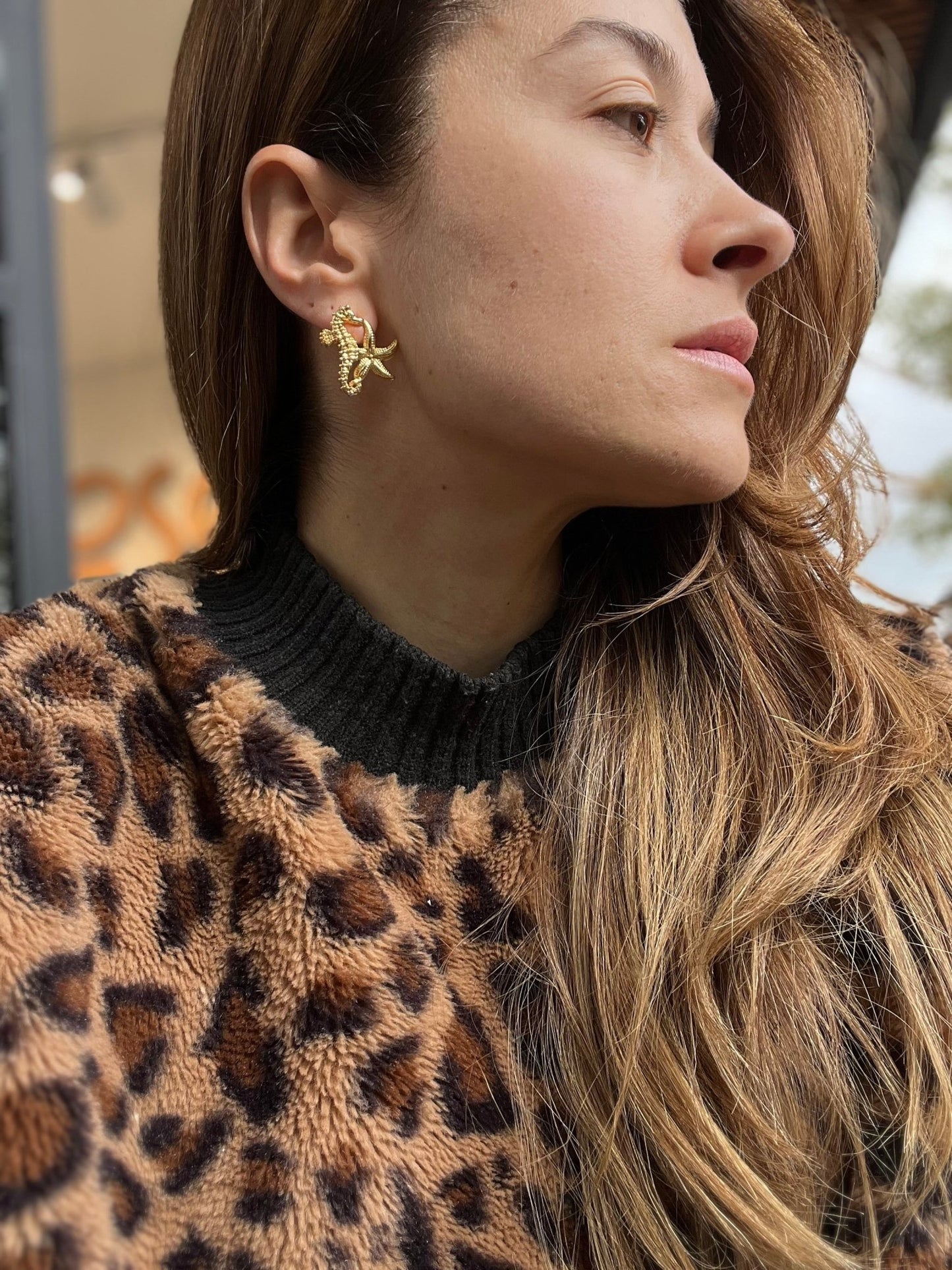 Arete caballito y estrella de mar - Osea accesorios