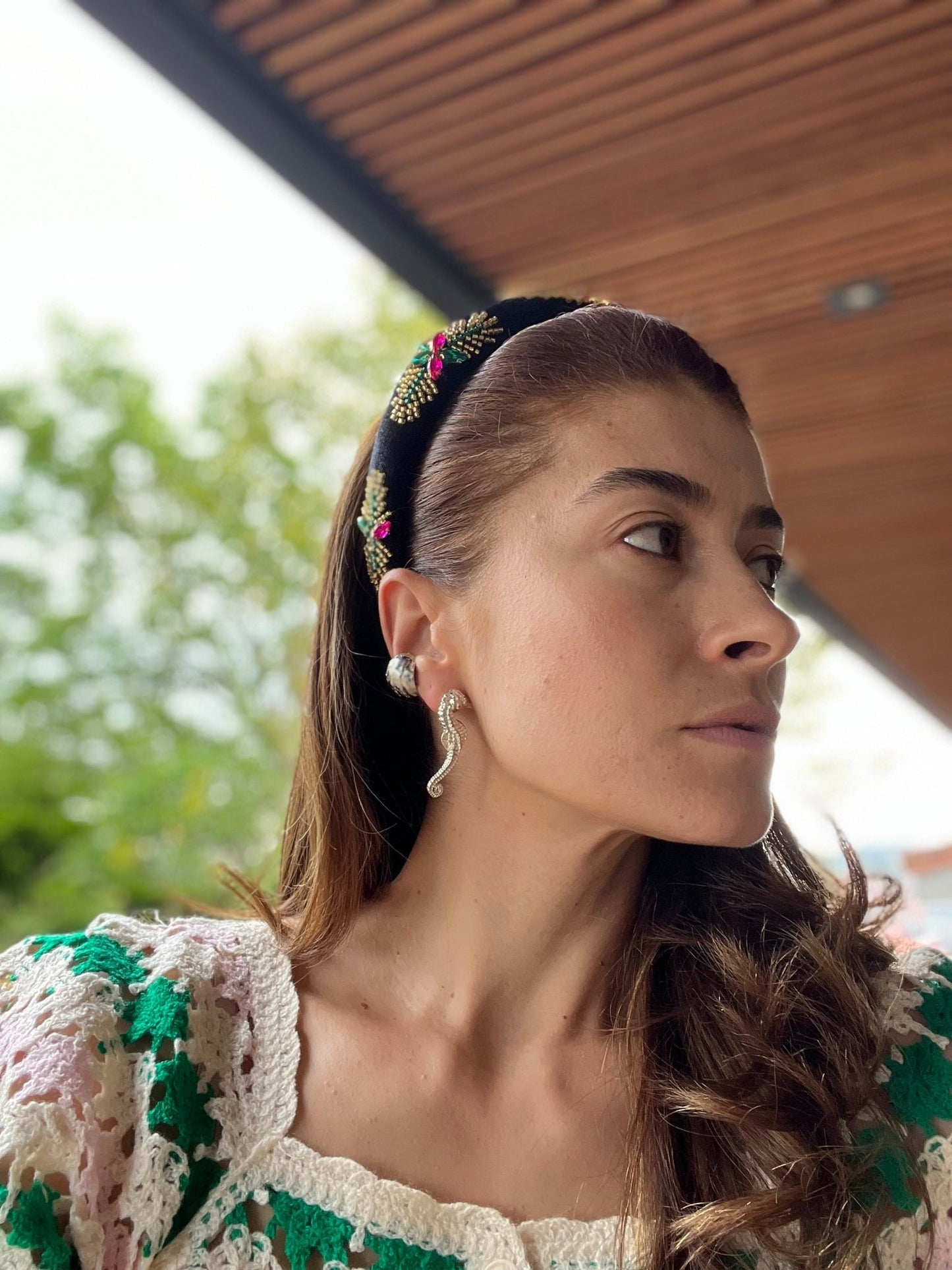 Arete en topo con forma de caballitos de mar - Osea accesorios