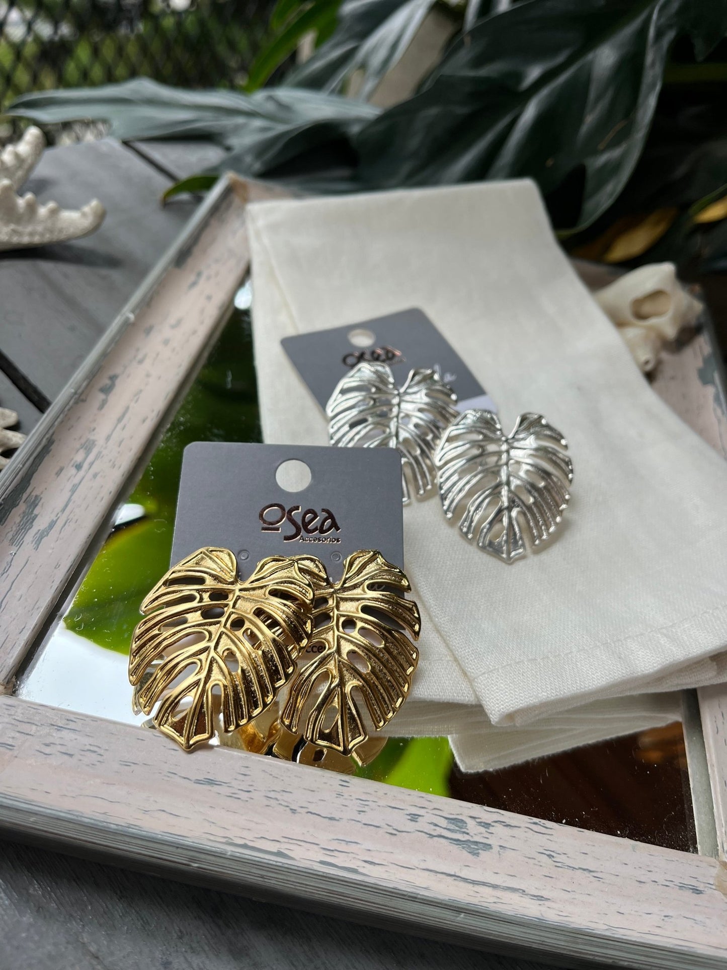 Arete hoja balazo grande - Osea accesorios