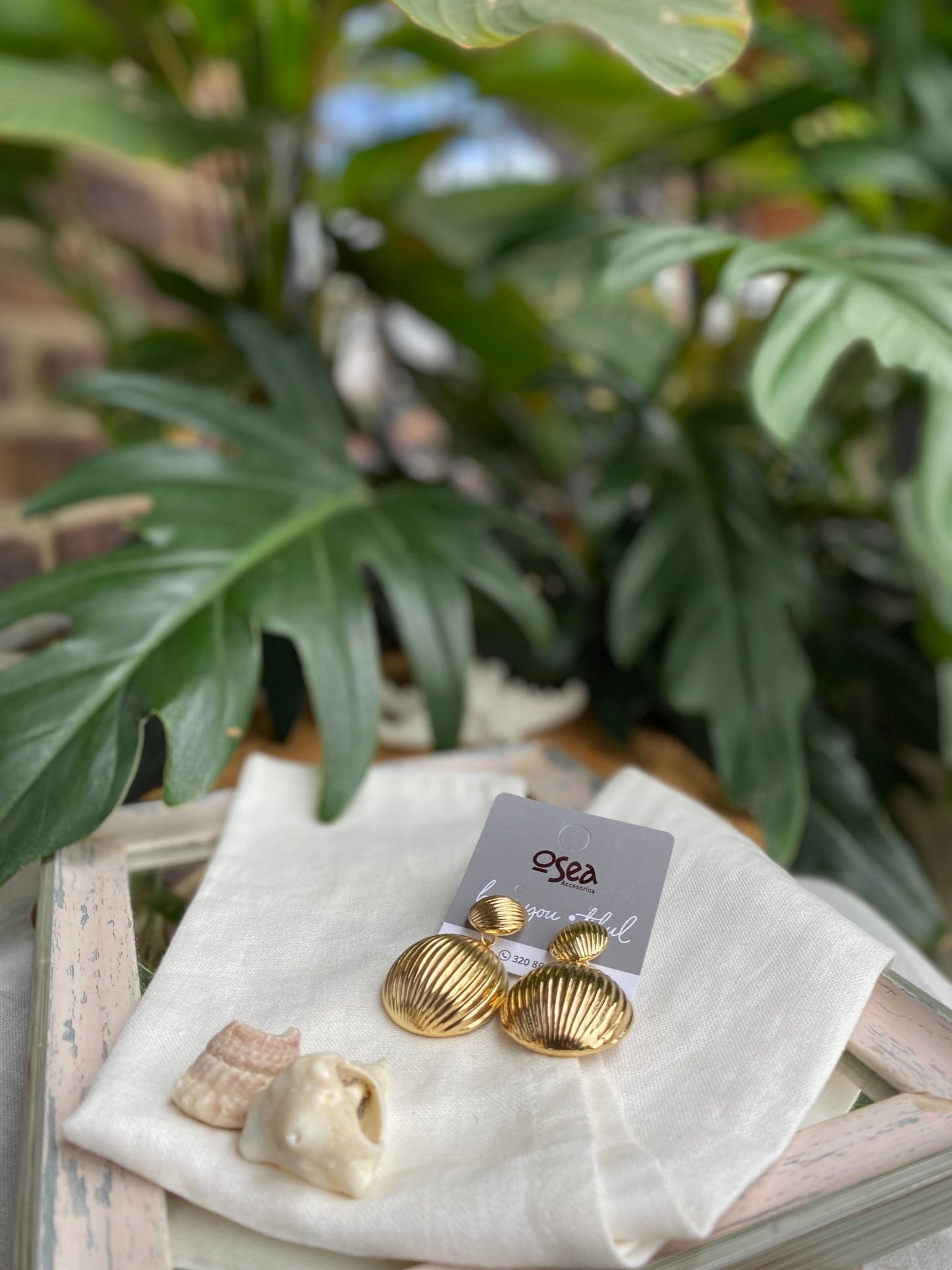 Aretes en fantasía doble bola rayada - Osea accesorios