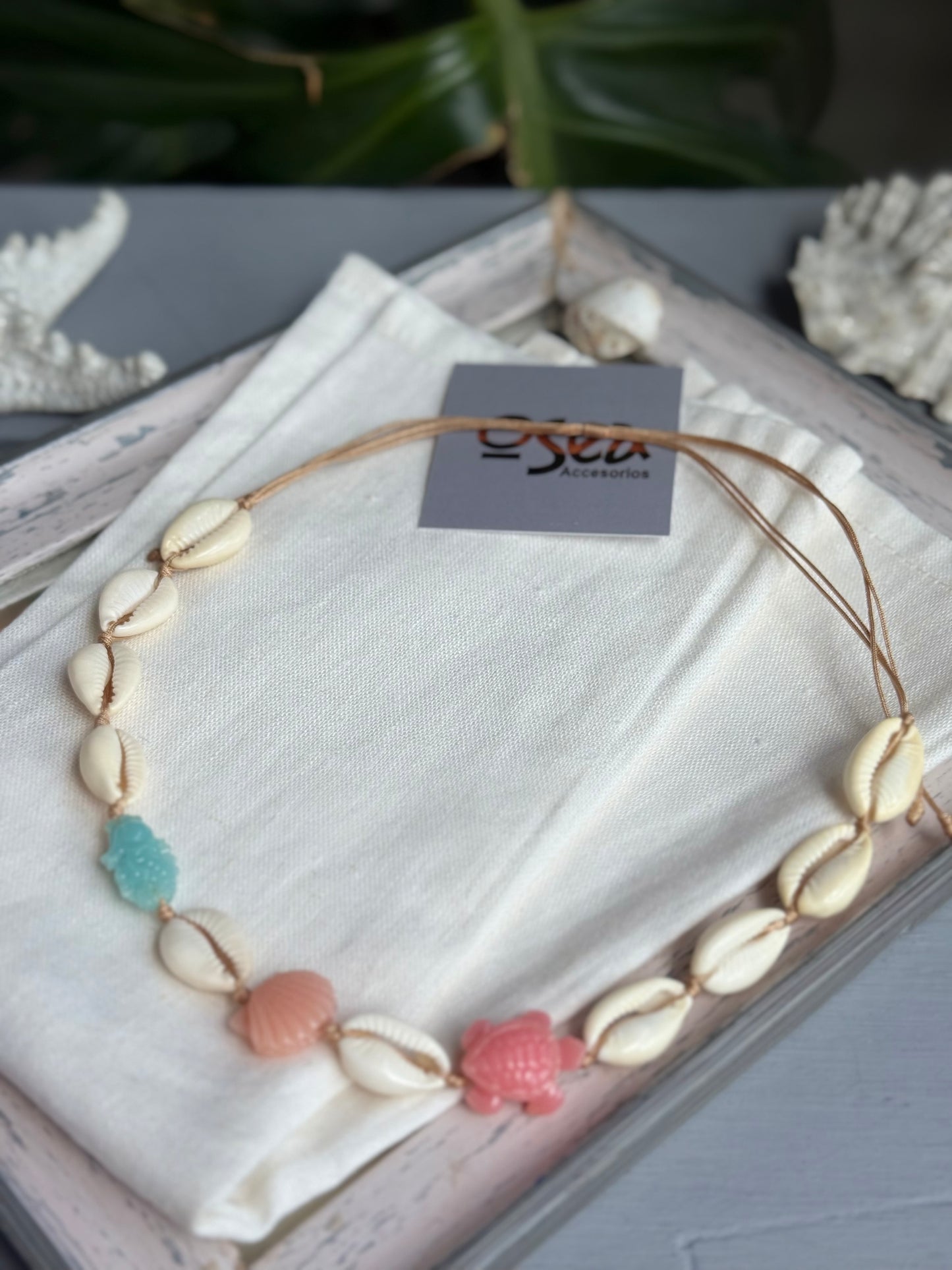 Choker conchas dijes mar en pasta