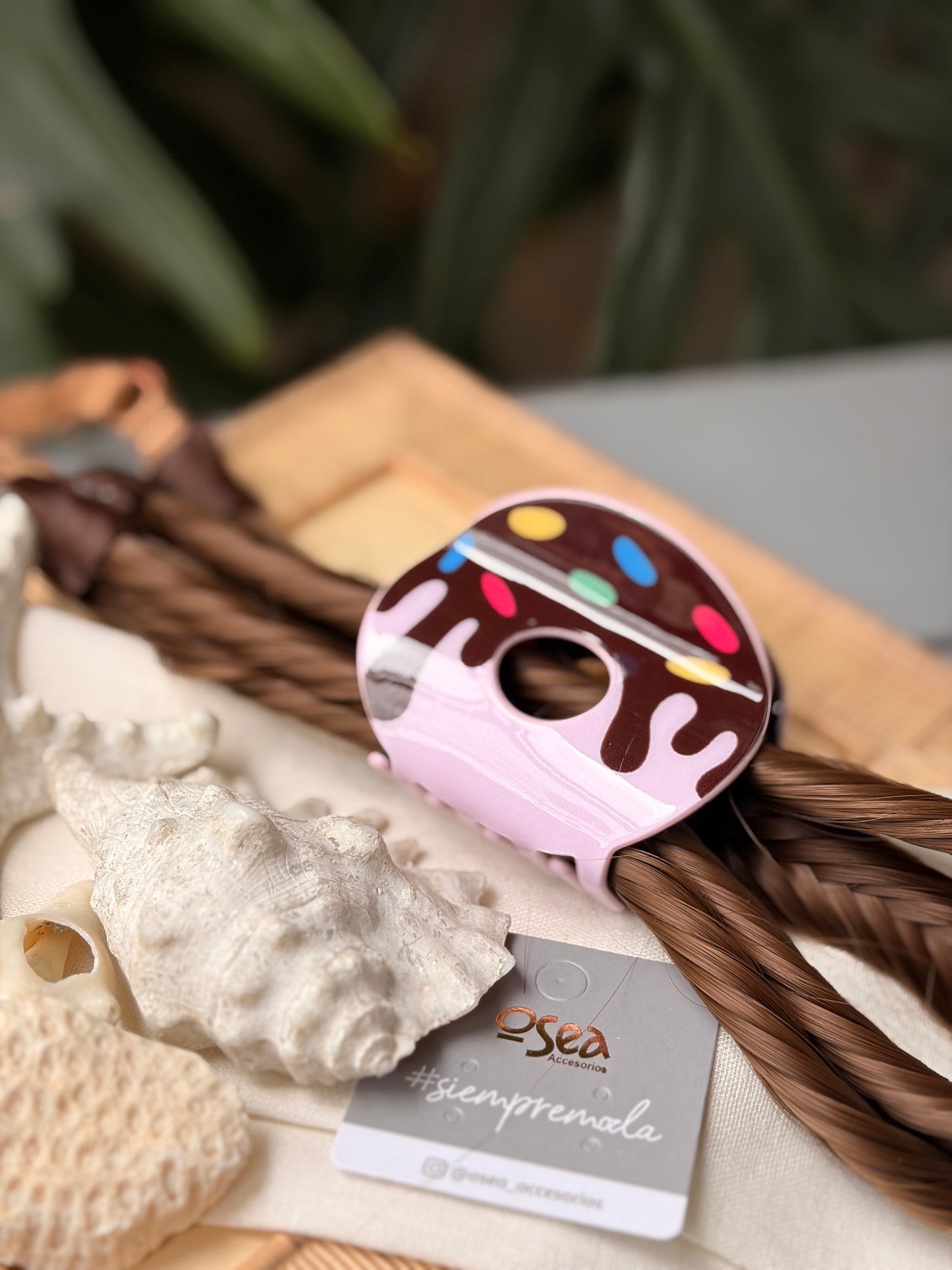 Caimán hair clip en forma de dona