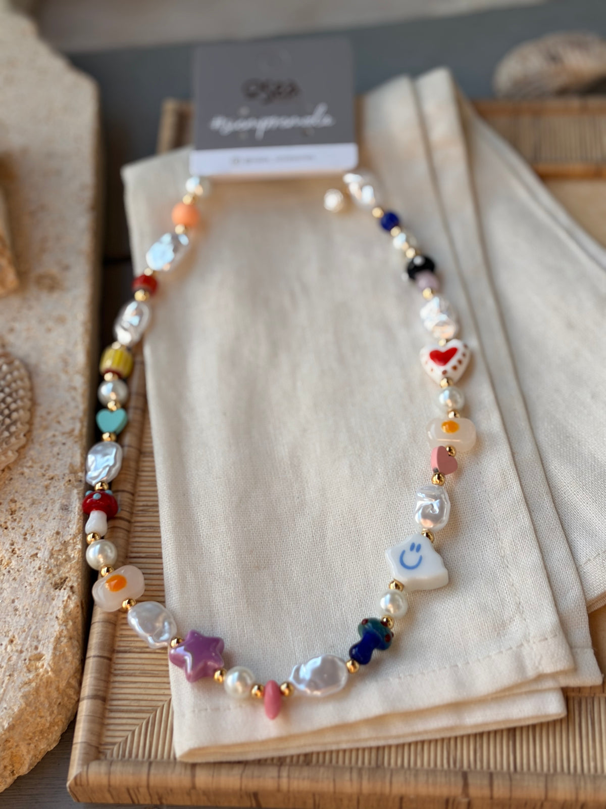 Collar jardín dijes variados nube y corazón
