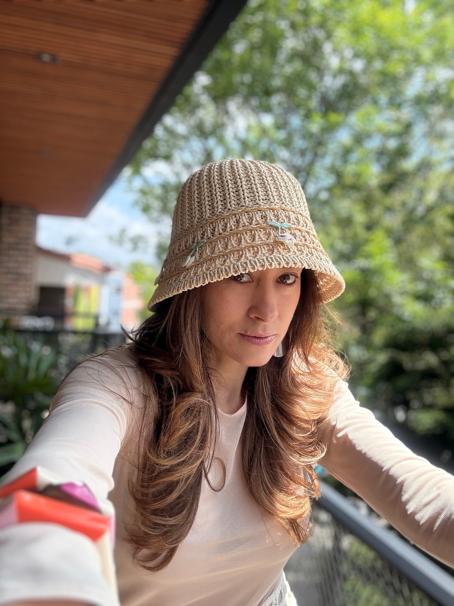 Gorro tejido cerezas🍒
