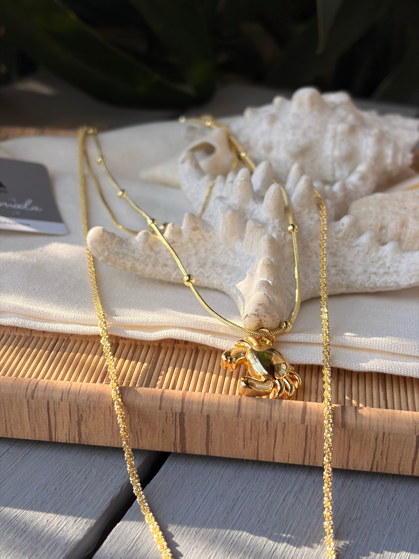 collar triple largo dijes de mar