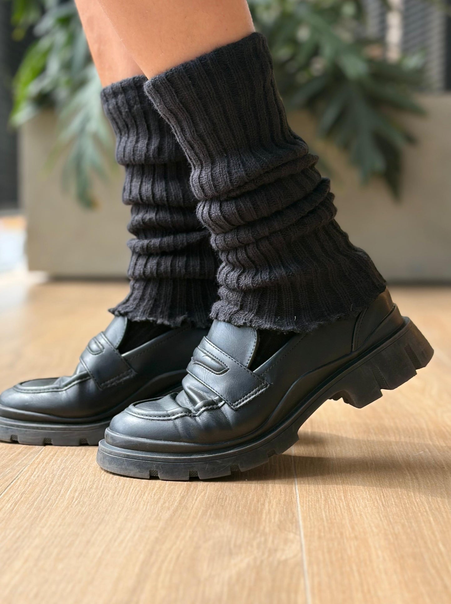 Medias calentadoras acanaladas