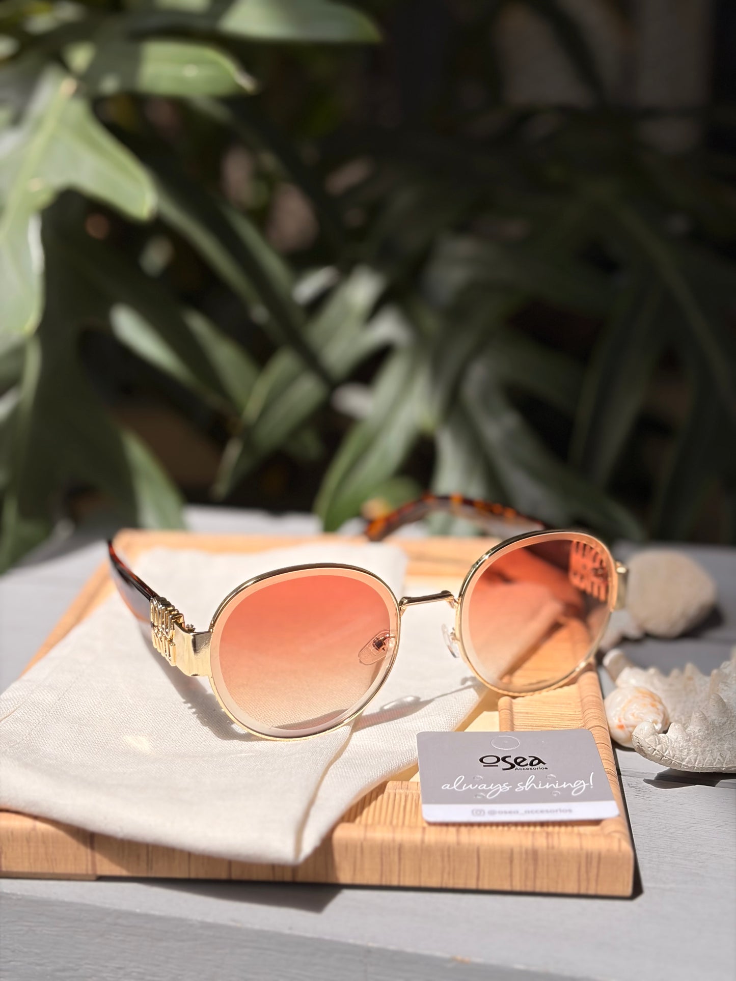 Gafas de sol aplique dorado miu