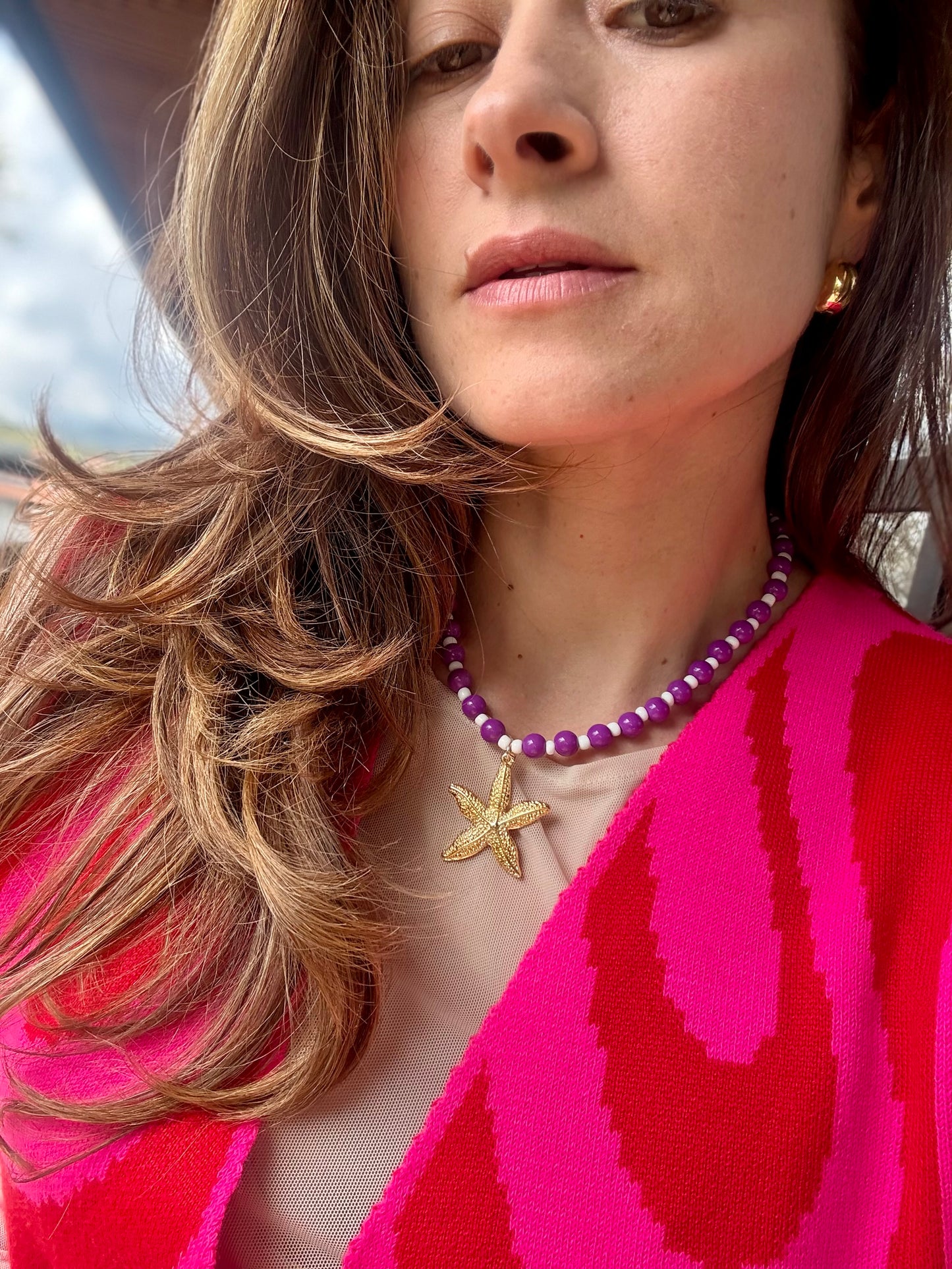 Collar morado estrella de mar