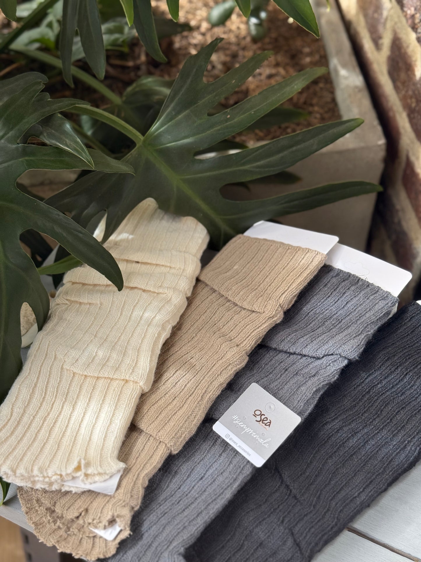 Medias calentadoras acanaladas