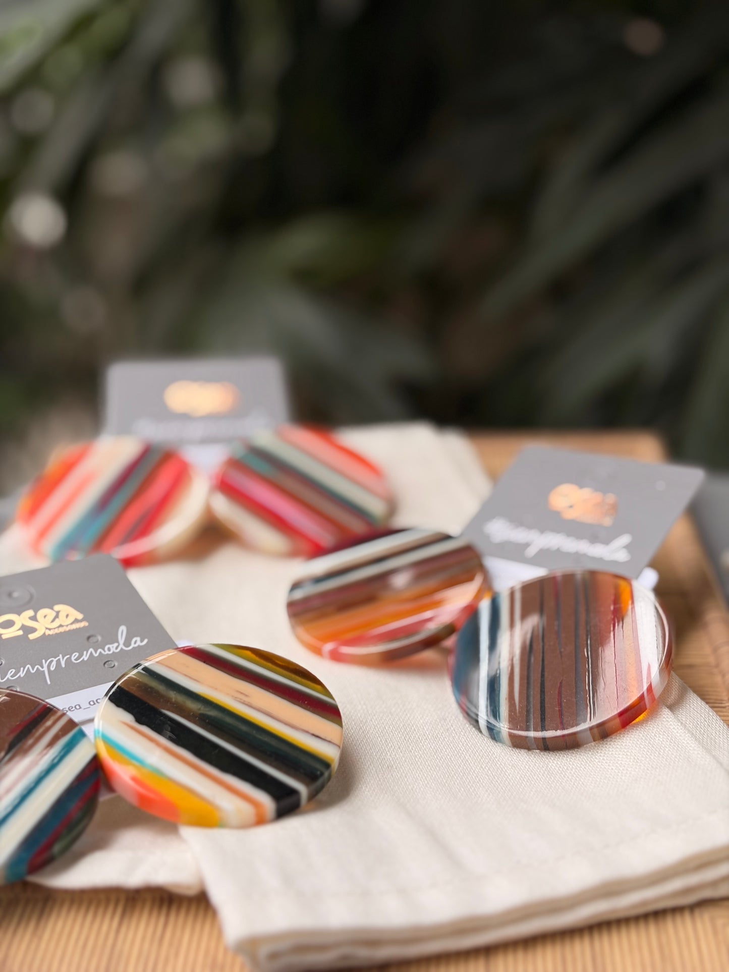 Topos en resina circulares