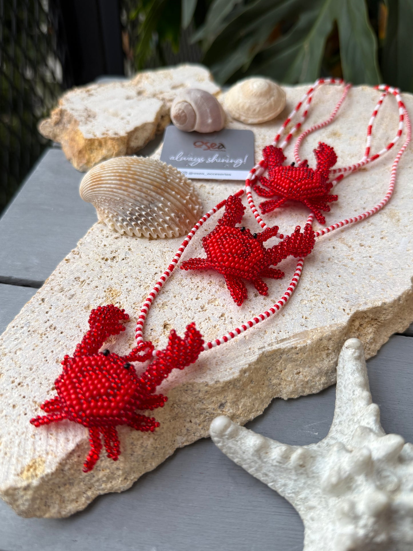 Collar largo tejido cangrejo