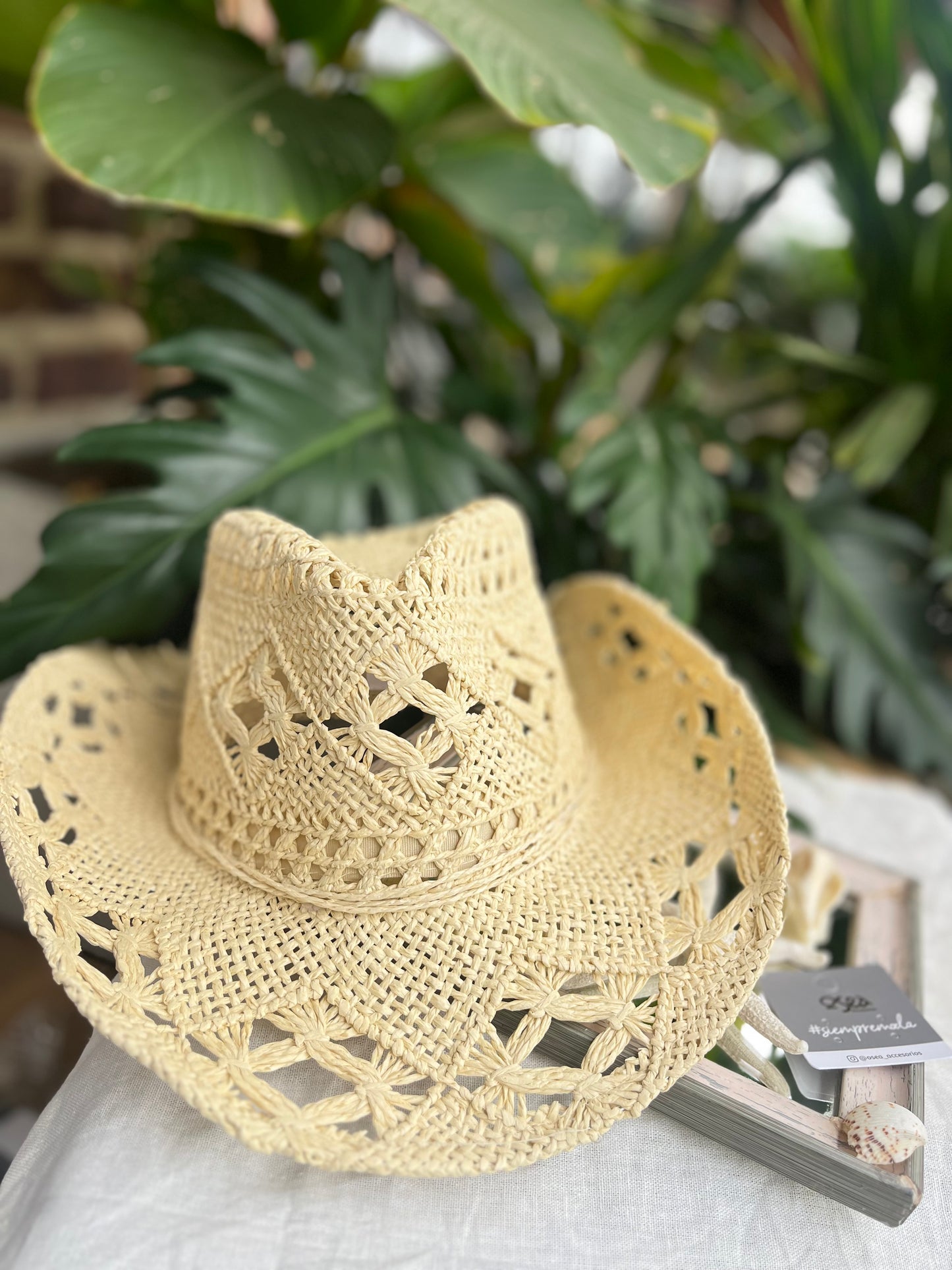 Sombrero playero vaquero macramé