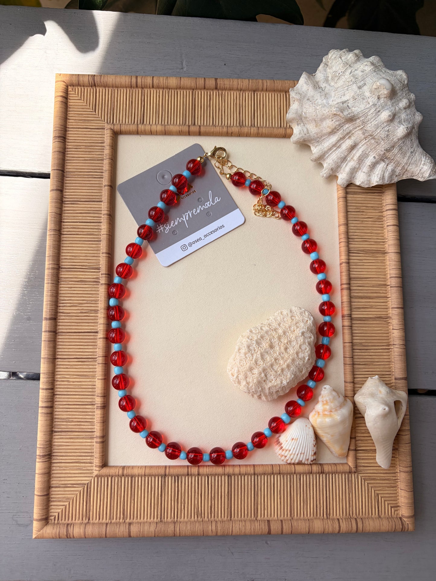 collar corto colores cristal