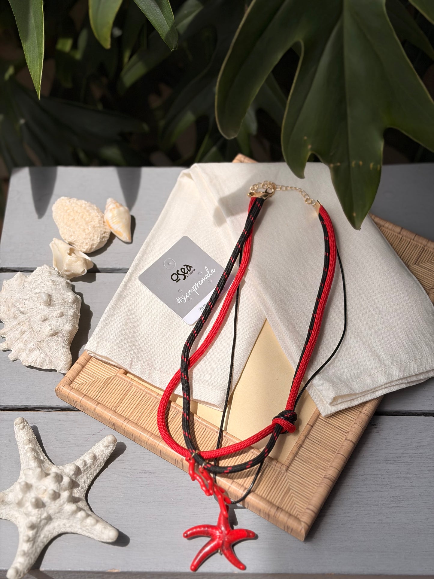 Collar cordón dije estrella de mar