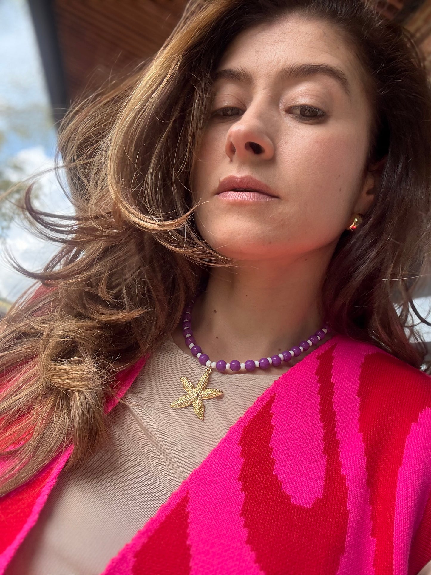 Collar morado estrella de mar