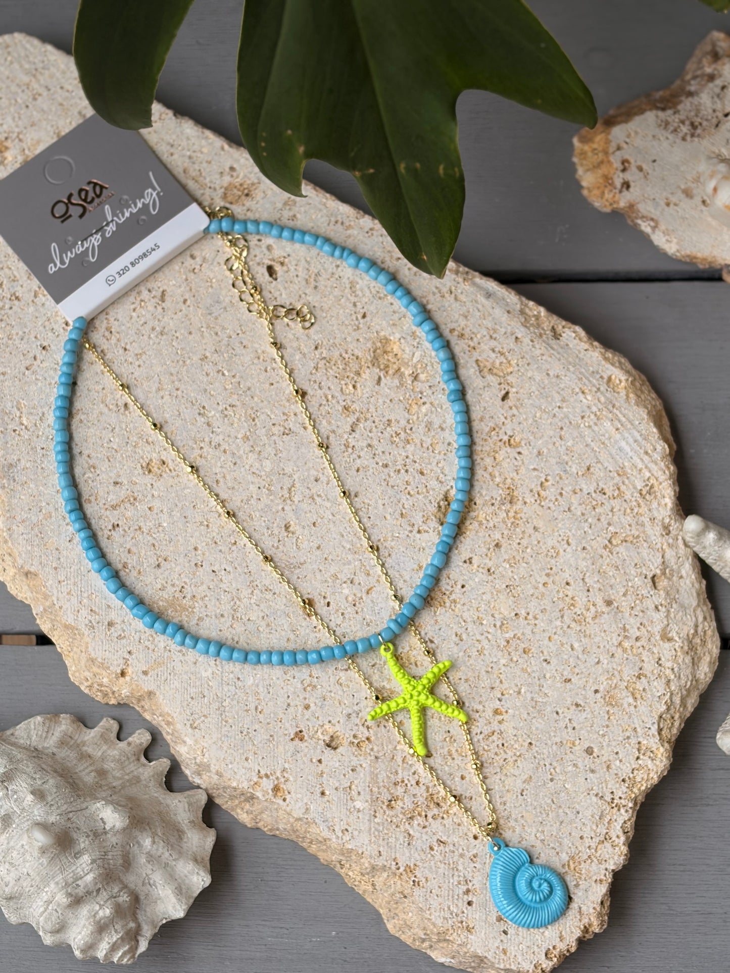 Collar doble mar colores vivos