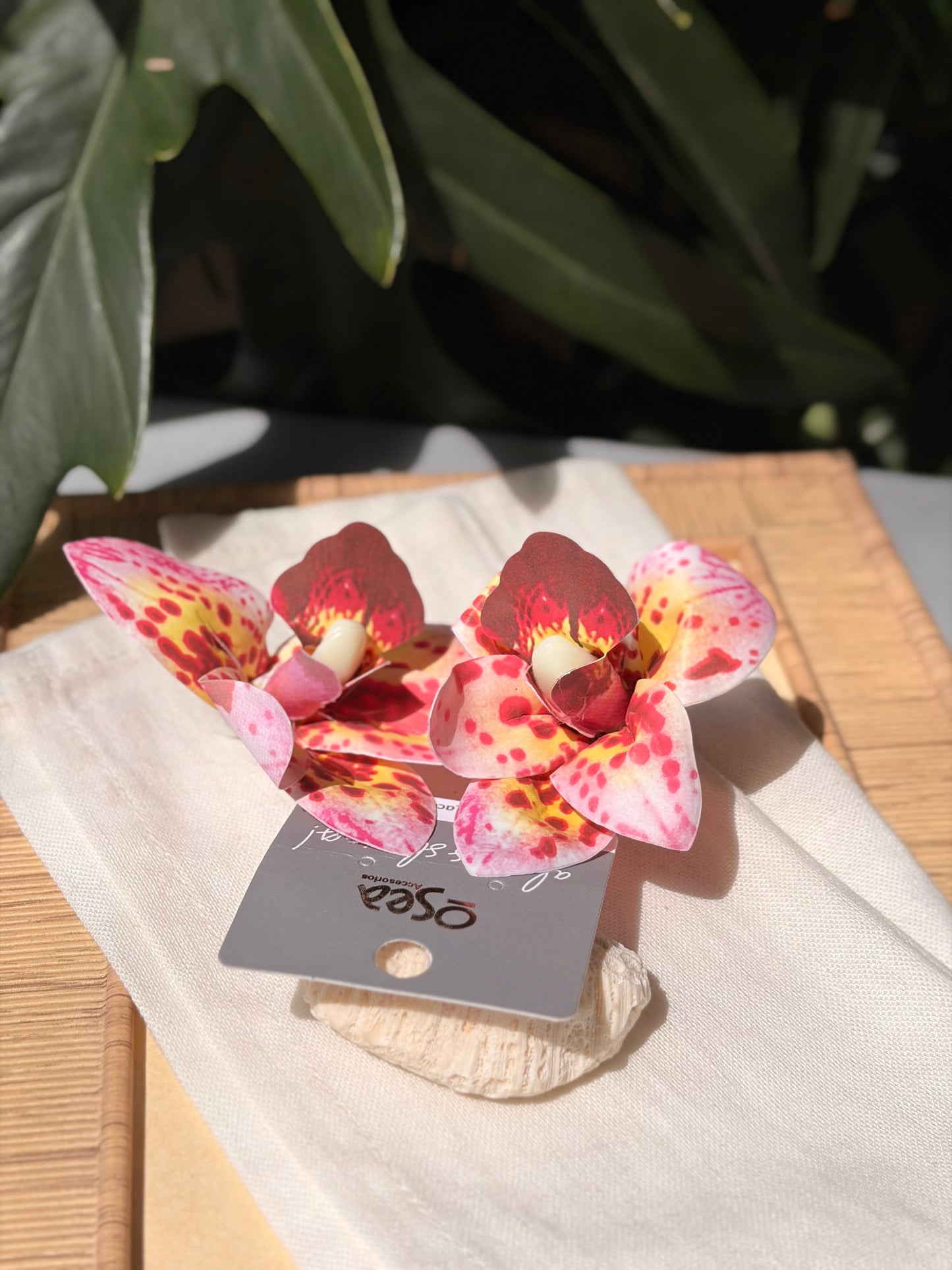 Aretes en topo de orquídea