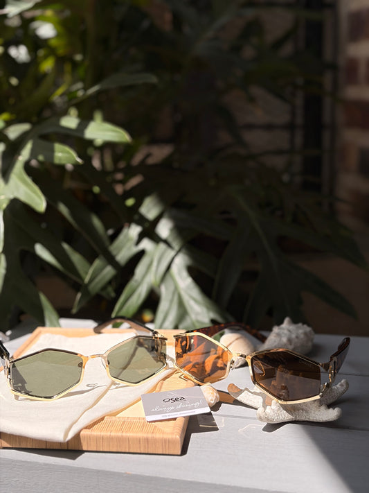 Gafas de sol rombo montura metálica