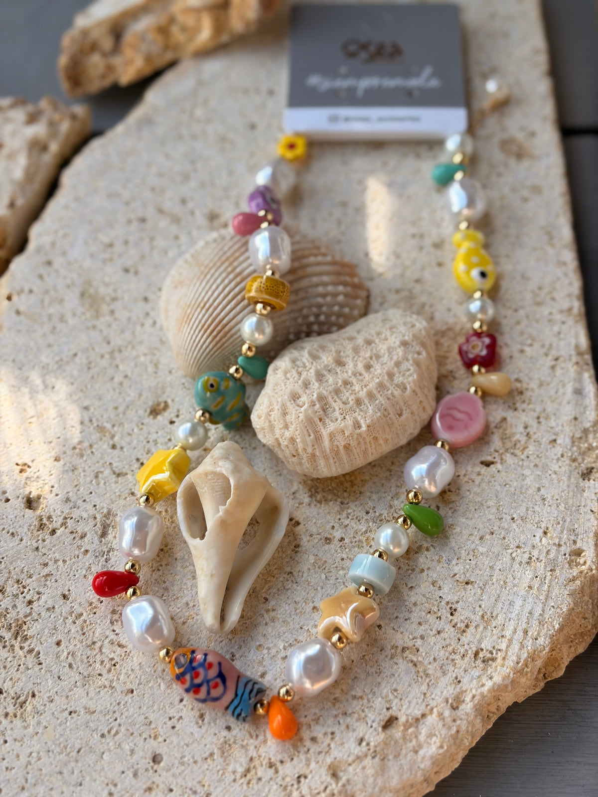 Collar multicolor dijes de mar en cerámica