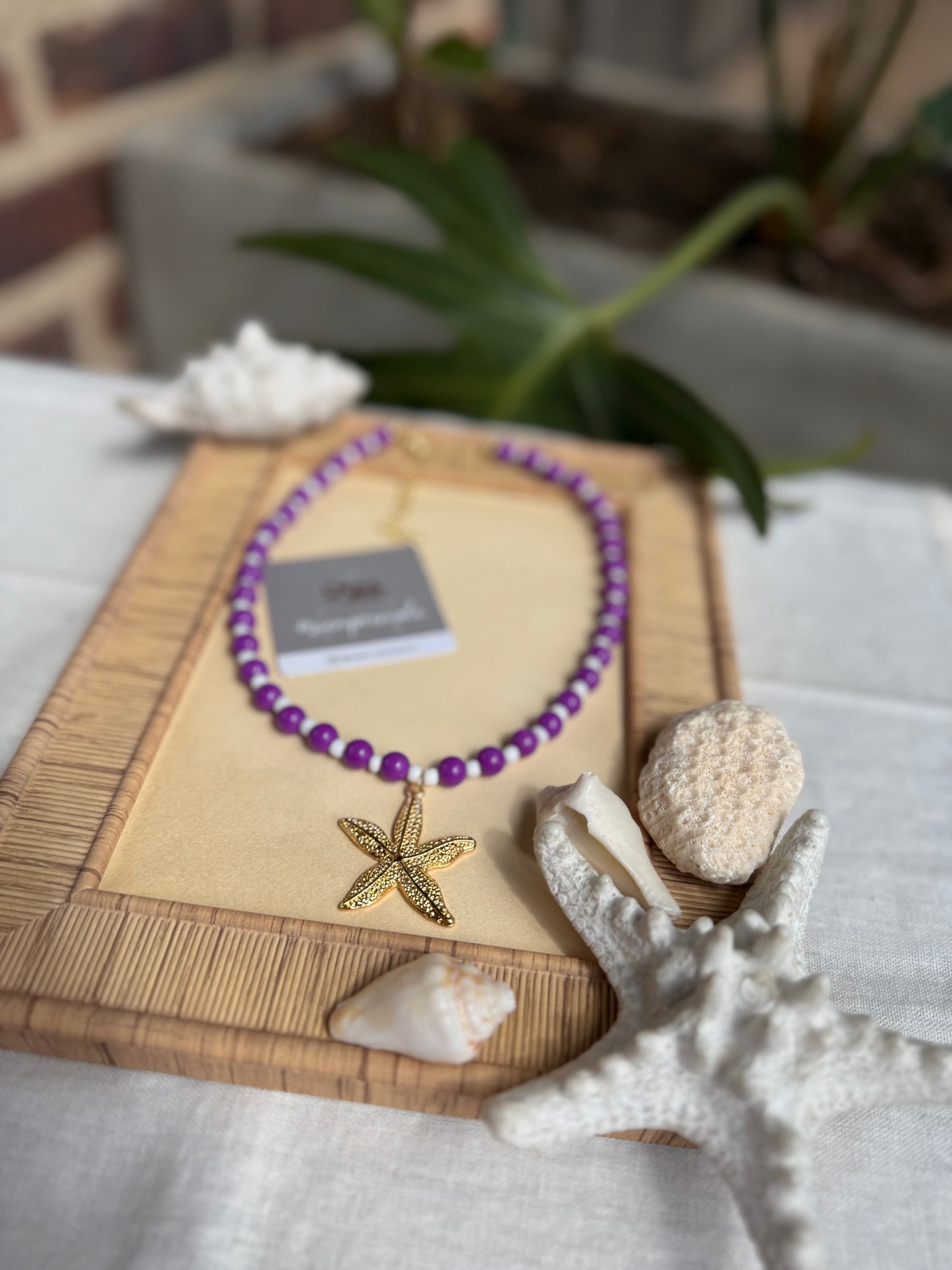 Collar morado estrella de mar