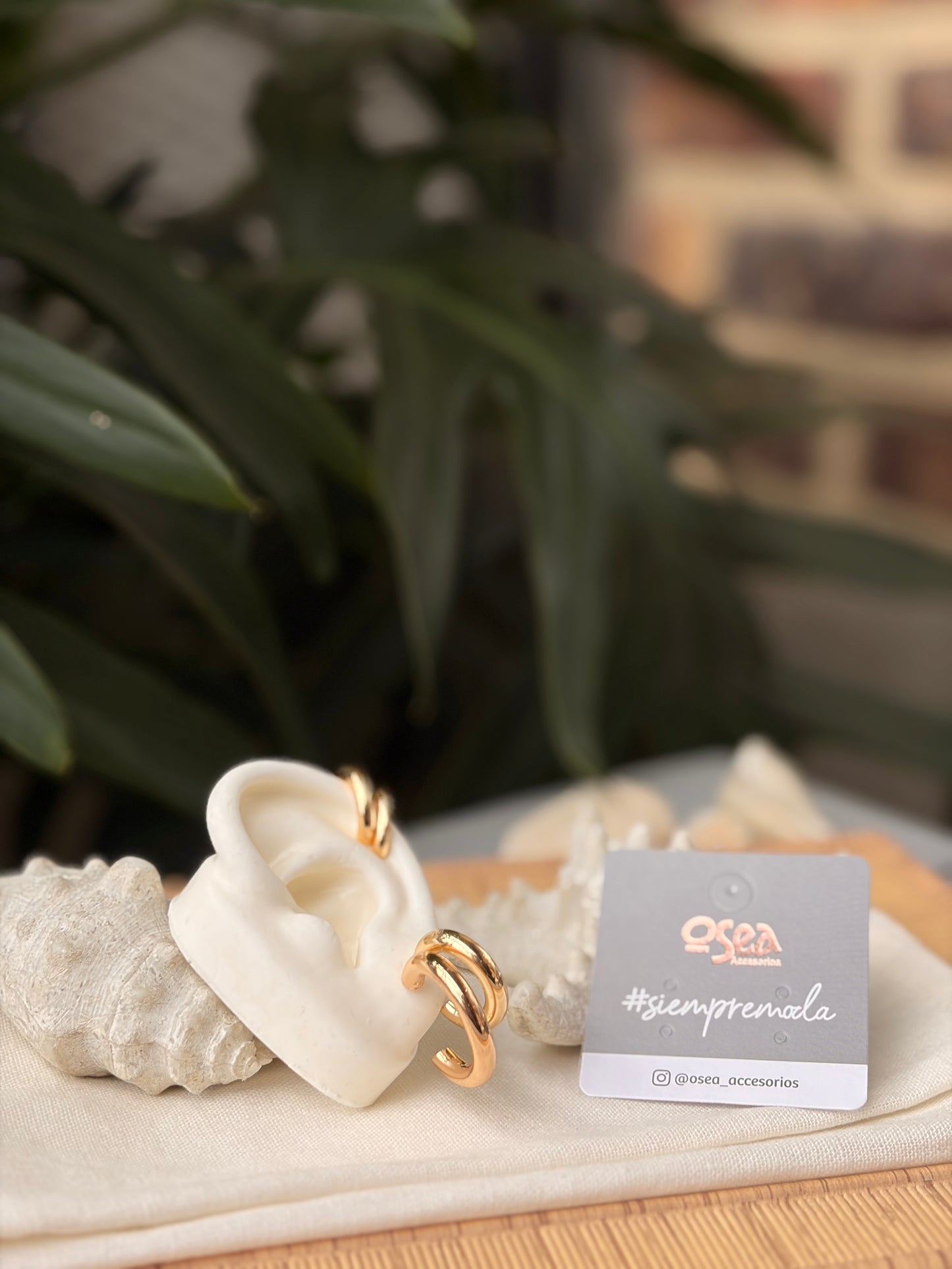 Set de 2 Candongas y 2 earcuff para la misma oreja