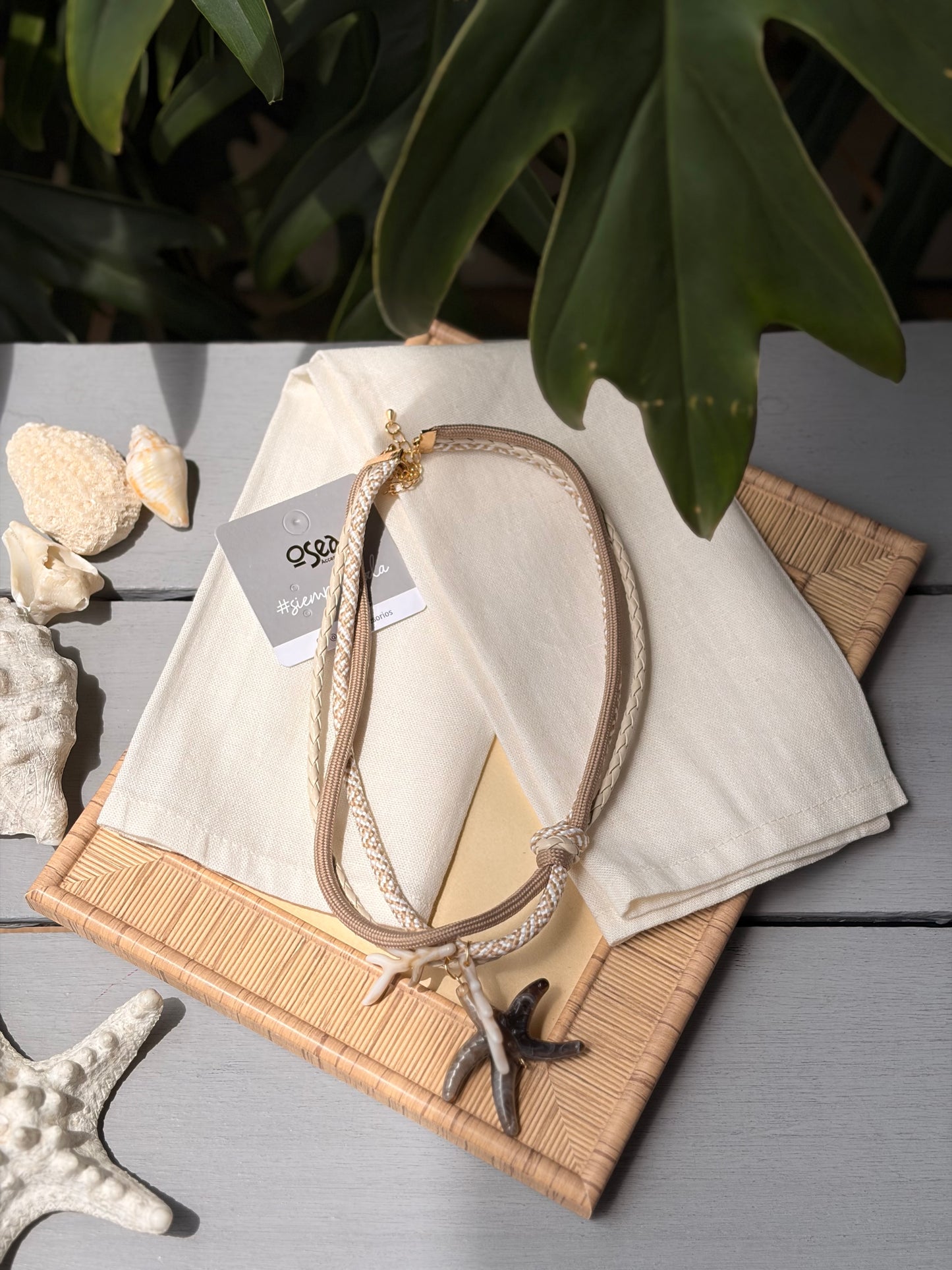 Collar cordón dije estrella de mar