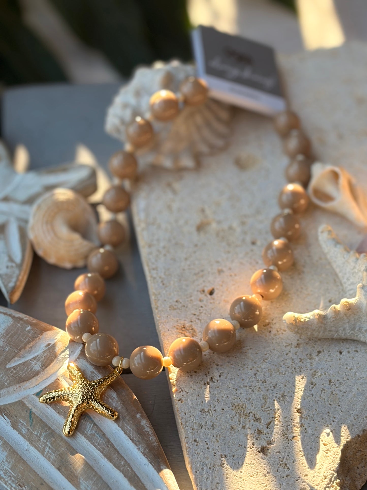 Collar bolas caqui dije estrella 24k