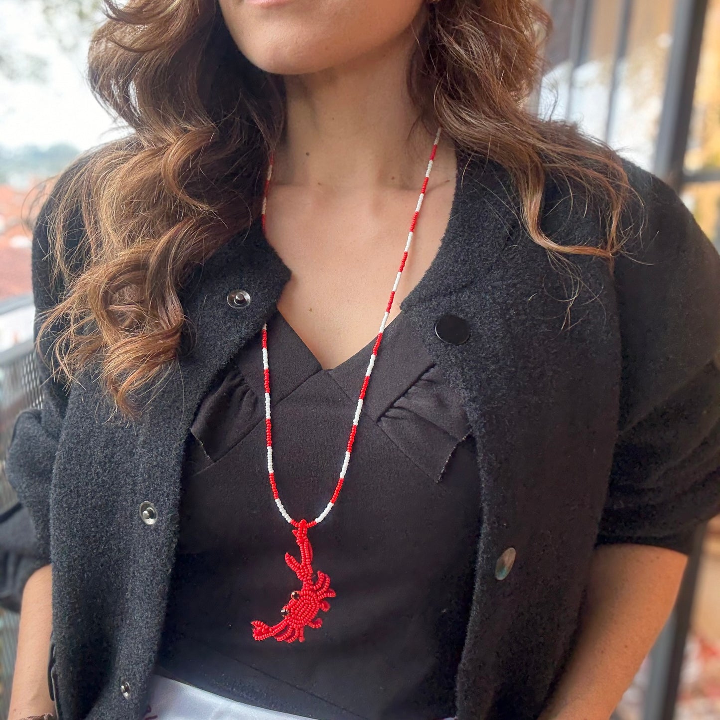 Collar largo cangrejo mostacilla 🦀