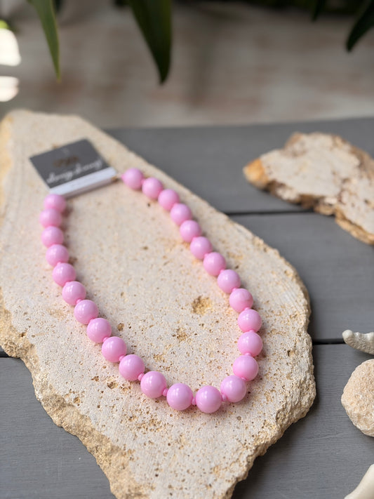 Collar bolas medianas rosado