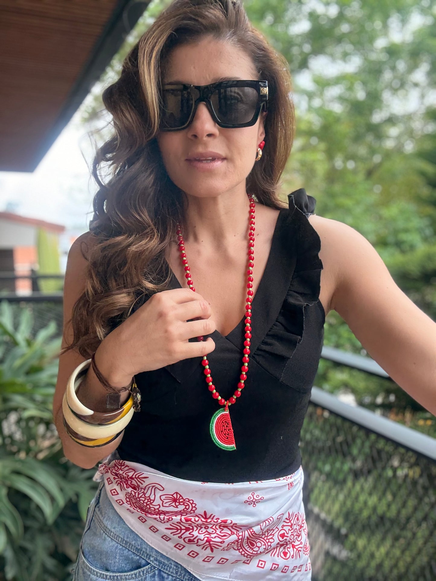 Collar largo sandía 🍉