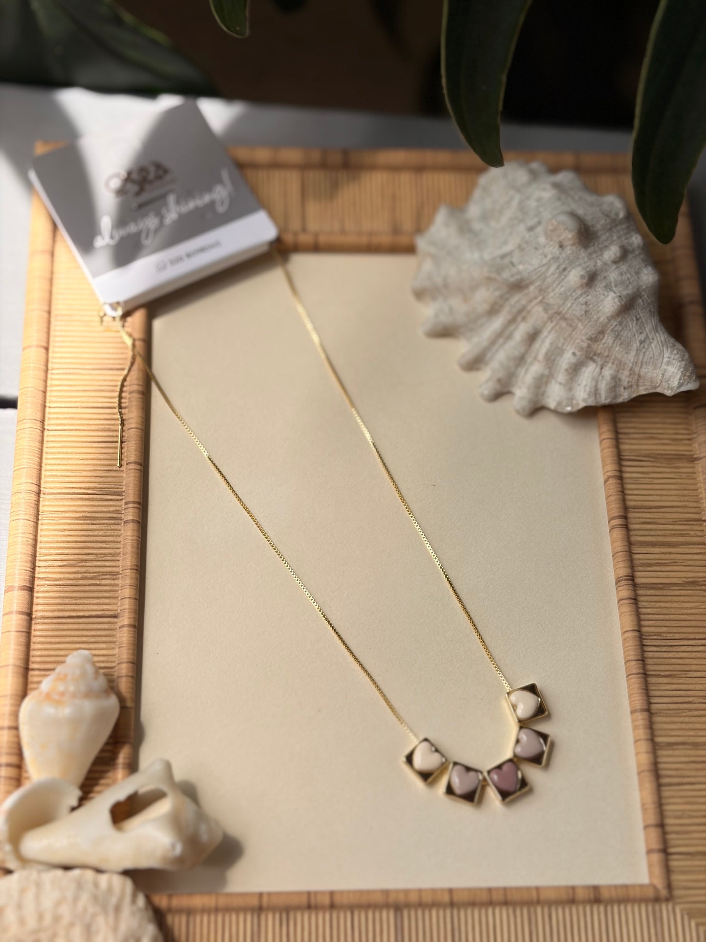 collar rodinado colección de corazones