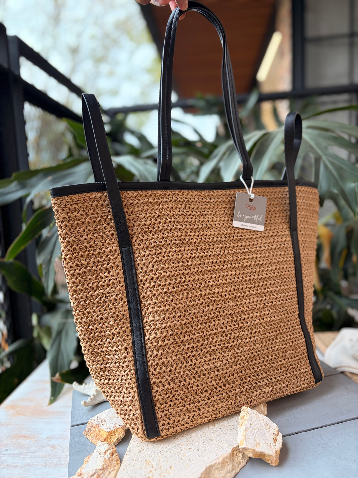 Bolso fique sintético con fondo plano