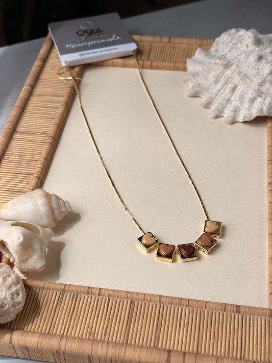 collar rodinado colección de corazones