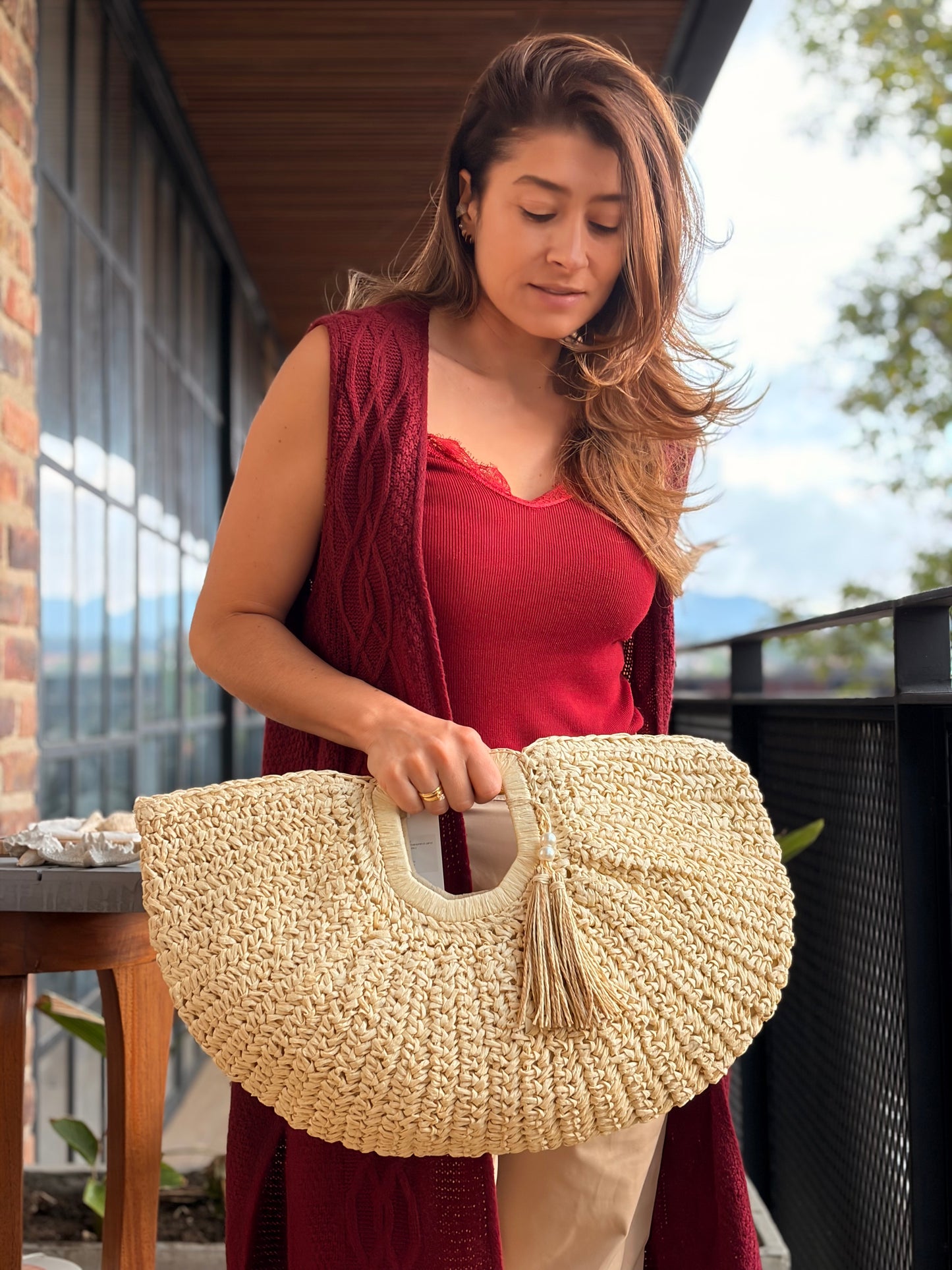 Maxi cartera de lujo en fique