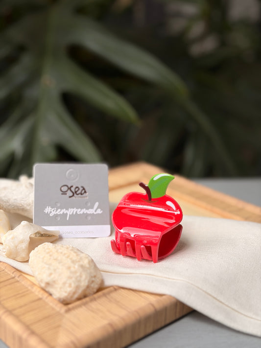 Caimán hair clip manzana