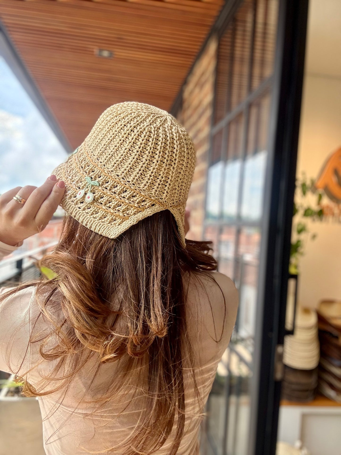 Gorro tejido cerezas🍒