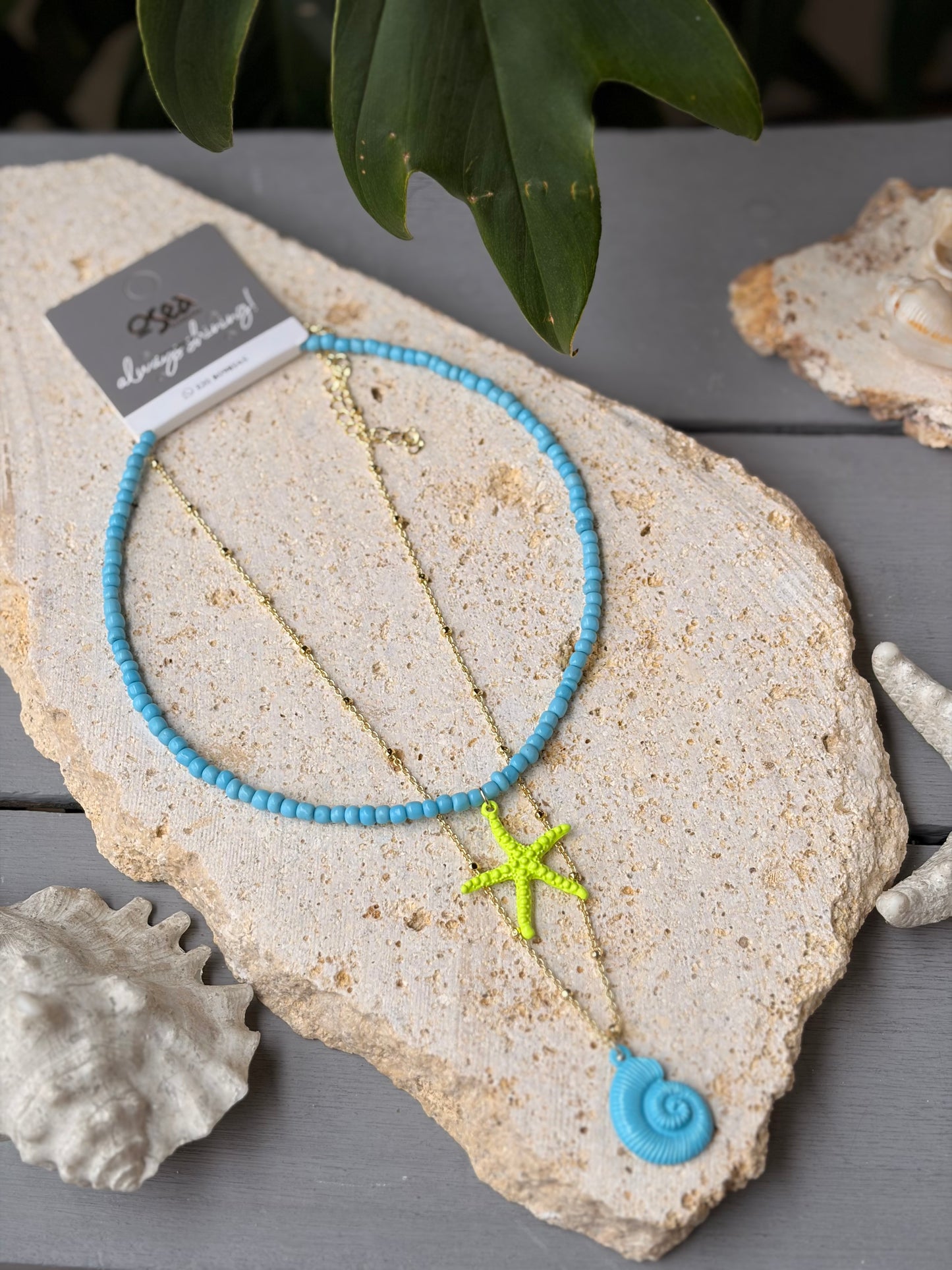 Collar doble mar colores vivos