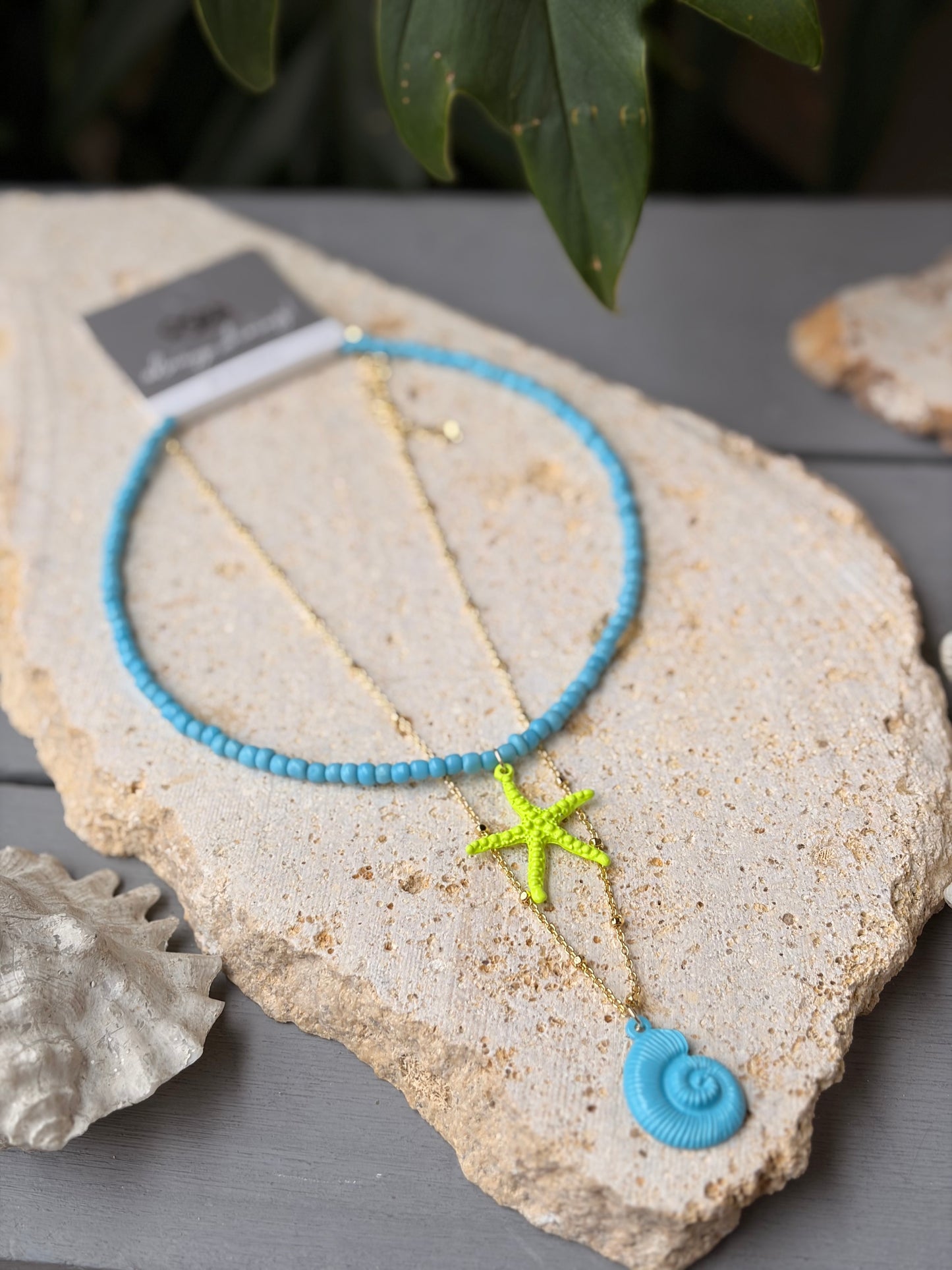 Collar doble mar colores vivos