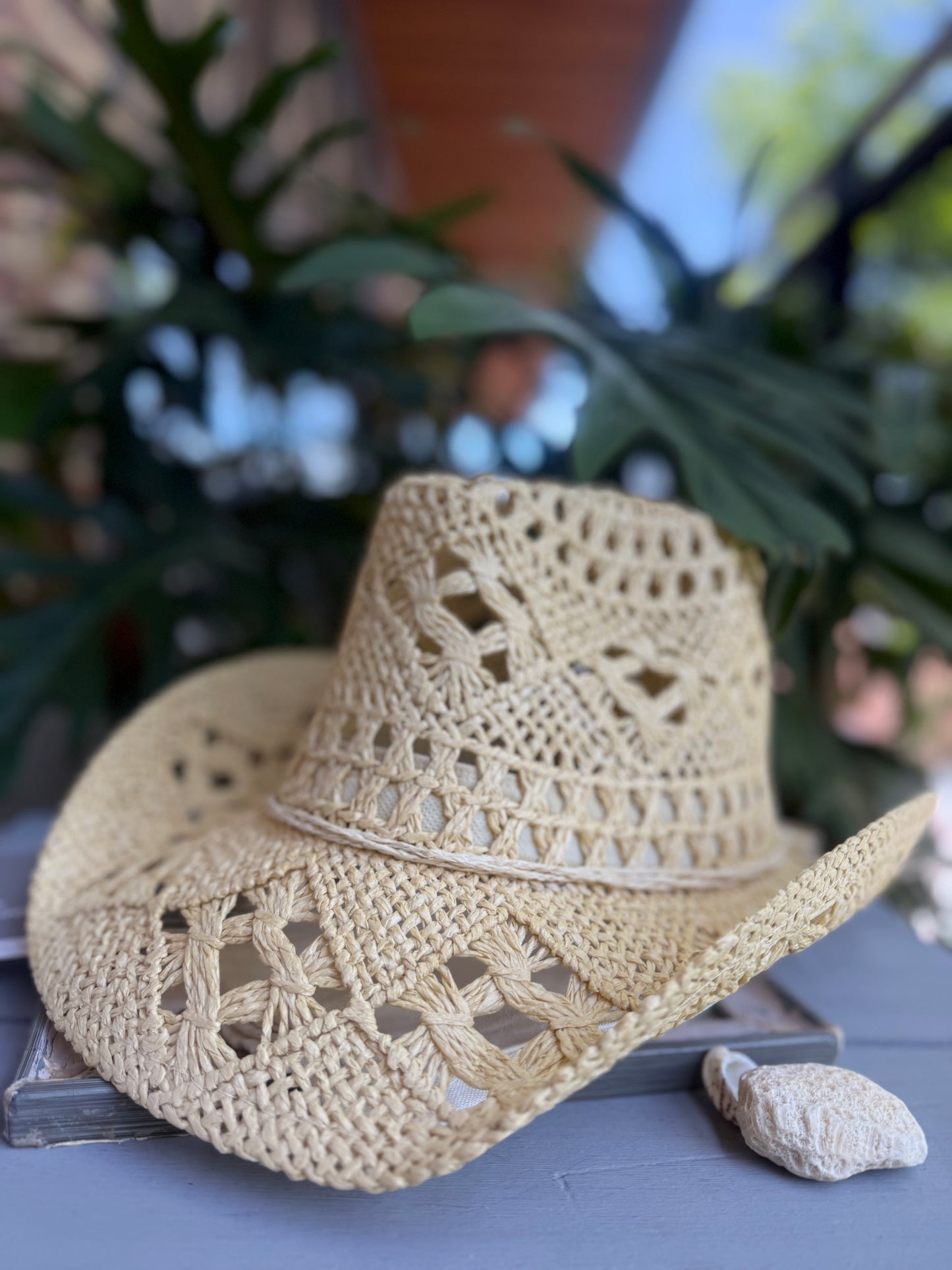 Sombrero playero vaquero macramé