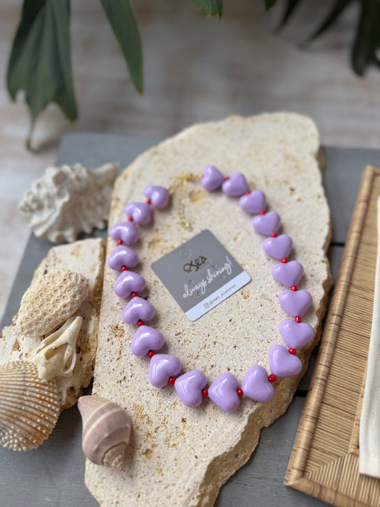 Collar corazones pasta