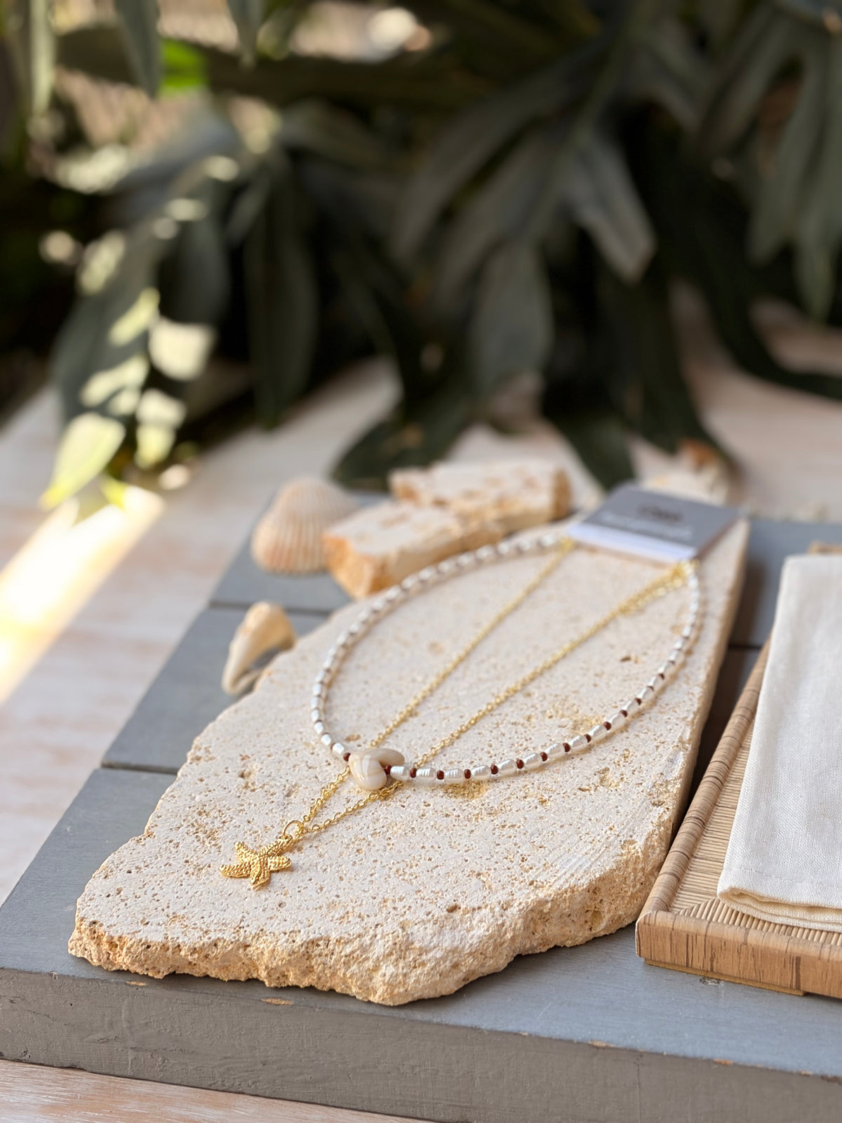 Collar doble cadena rodinada y perlas