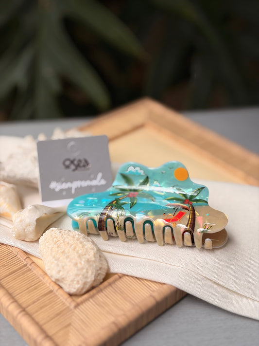 Caimán hair clip playa efecto nácar