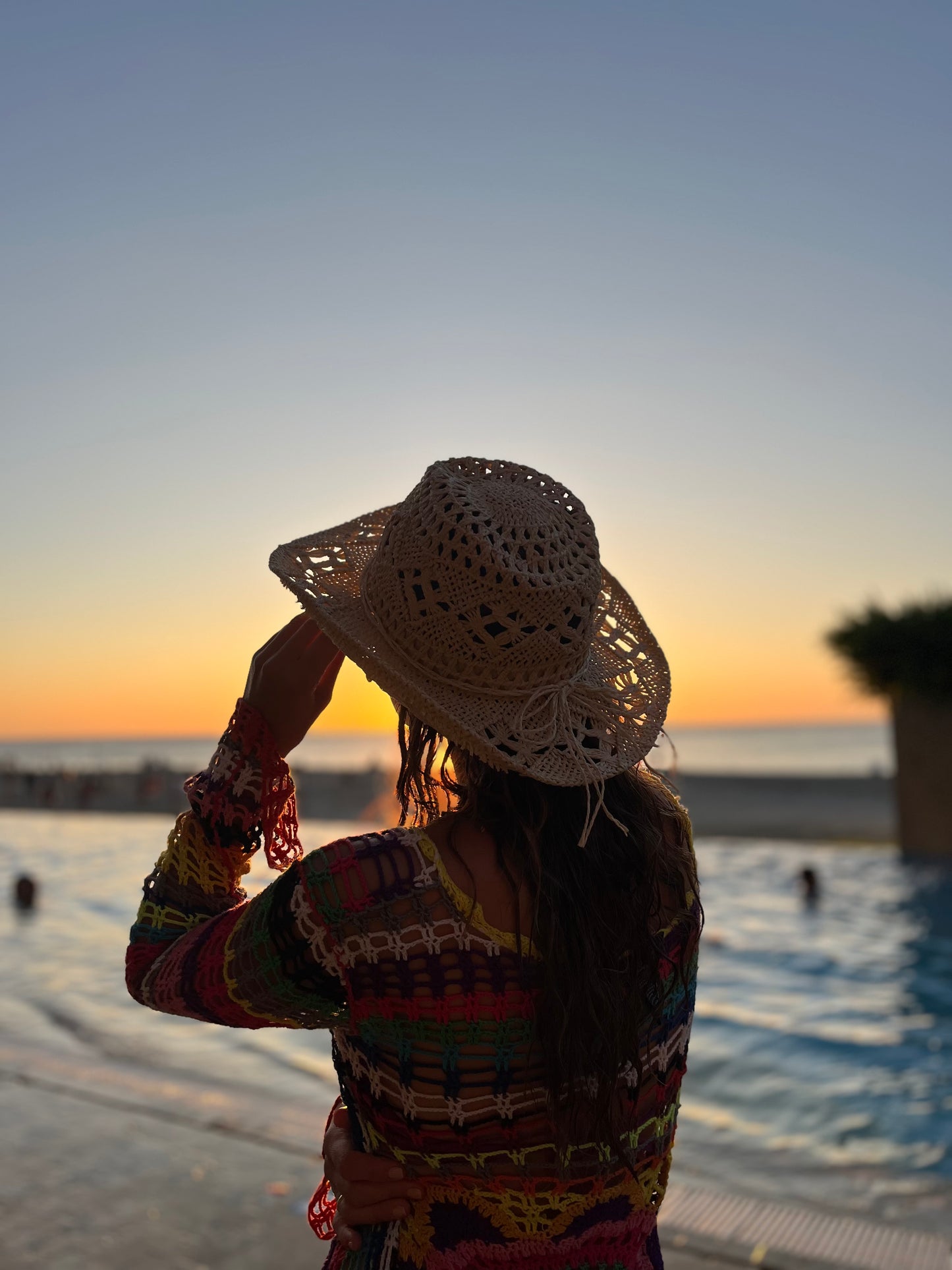 Sombrero playero vaquero macramé