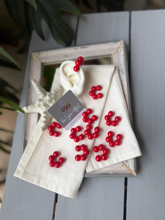 Earcuff bolas rojas