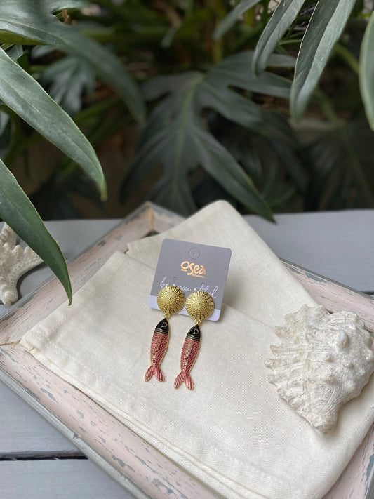 Aretes rodinados de  pez