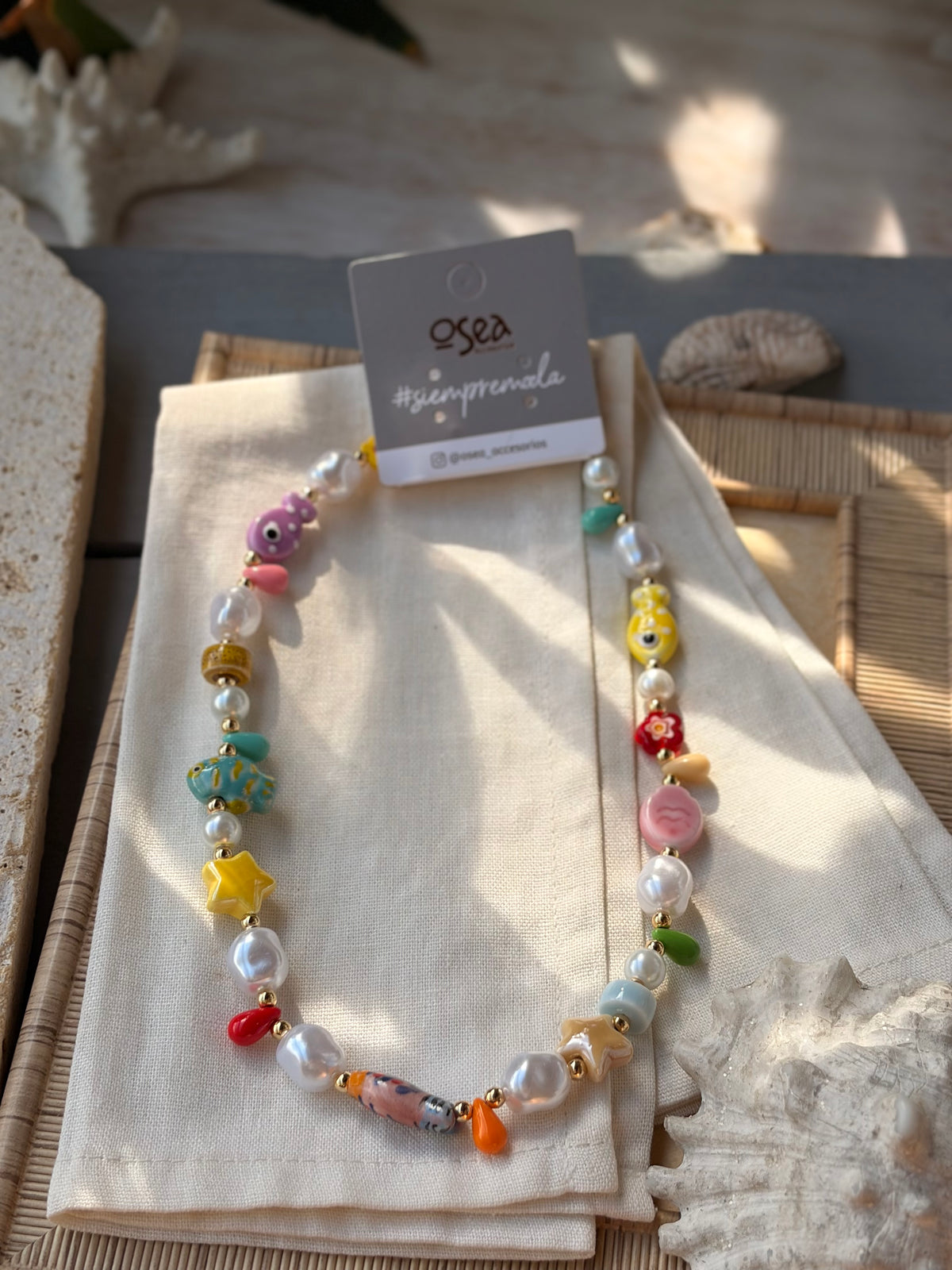 Collar multicolor dijes de mar en cerámica