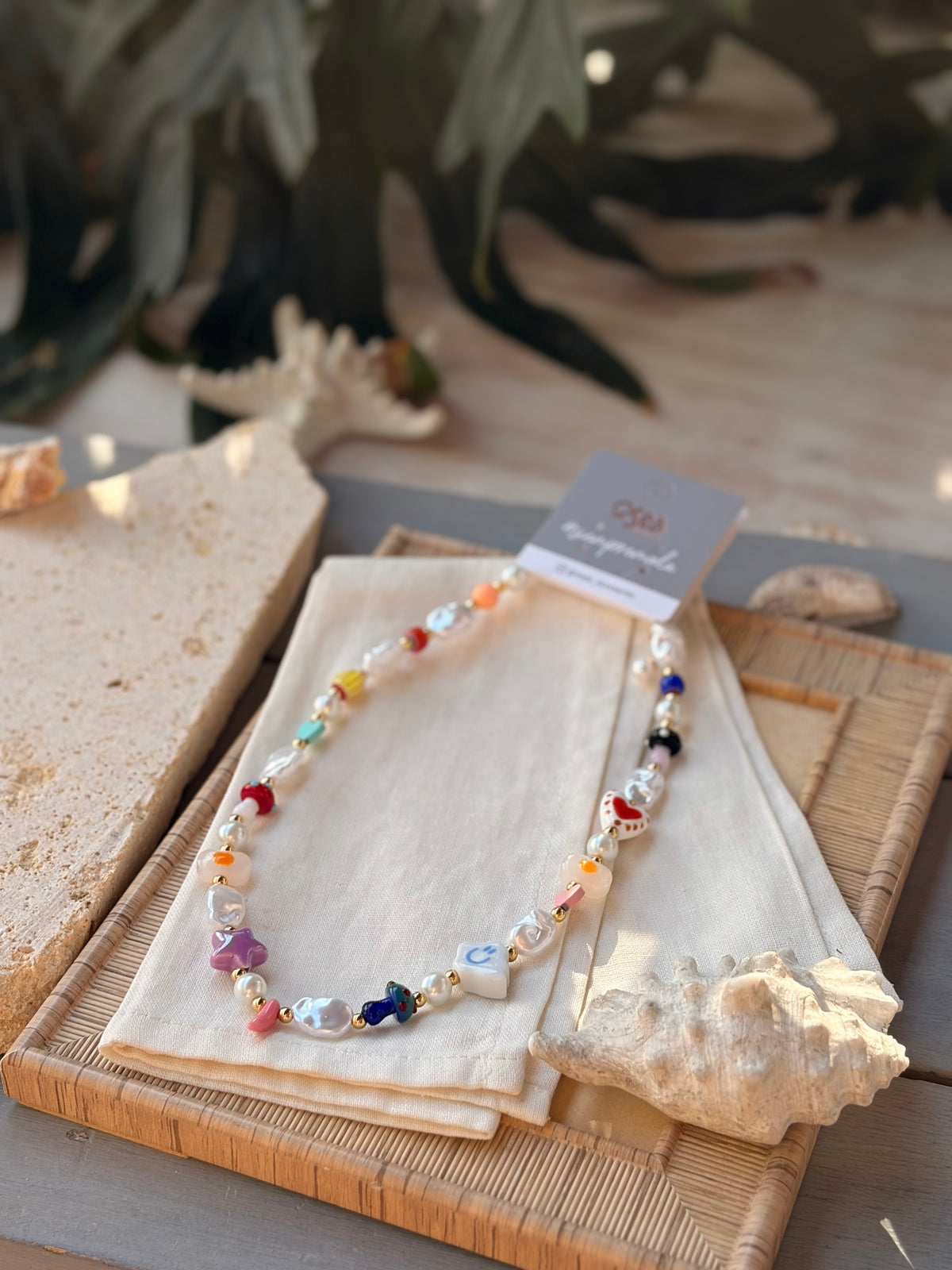 Collar jardín dijes variados nube y corazón